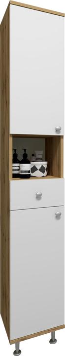 Actual product image VCM Wooden Bathroom Furniture Tall Cabinet Bathroom Cabinet Bathroom Drawer Shelf Nilosi (30 x 31 x 185 cm)