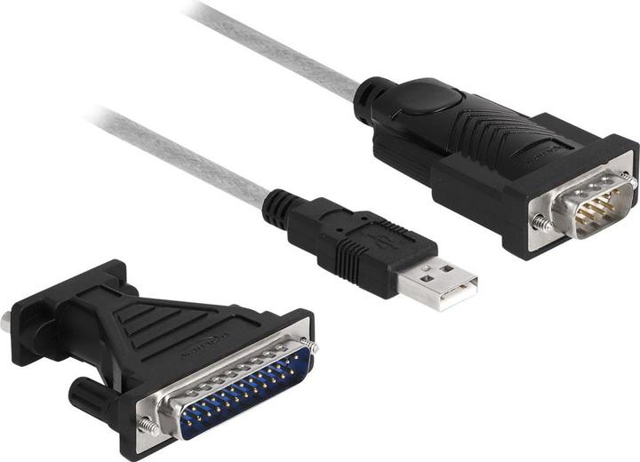 Image du produit Delock Adaptateur USB 2.0 type A vers 1 x série RS-232 D-Sub 9 + adaptateur D-Sub 25 (1.80 m)