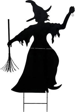 Actual product image Europalms Silhouette metal witch with broom, 150cm