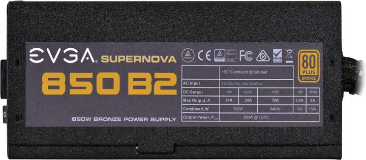 Actual product image EVGA 450 B1 80 Bronze 450 W incl PowerOnSelf Tester Power Supply 100B10450K3 850 W (850 W)
