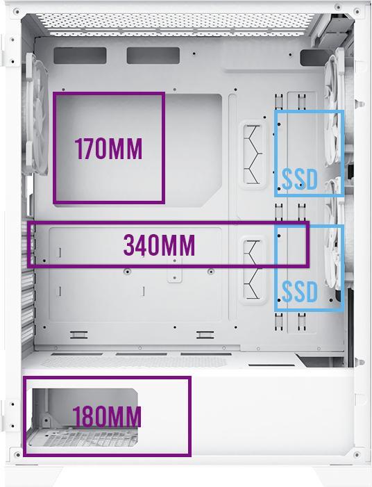 Actual product image Montech Air 1000 Lite White (mATX, Mini-ITX, ATX)
