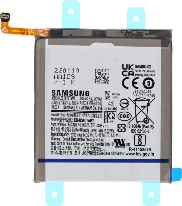 Samsung Li-Ion batterij EB-BS901ABY voor S901B Galaxy S22