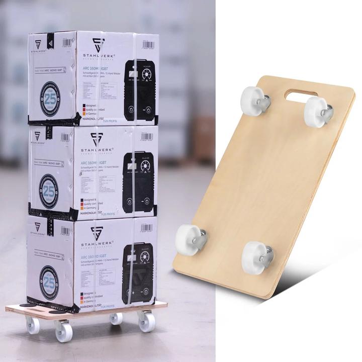 Image du produit Stahlwerk Rollwagen 4er Set bis 250 kg 58x29 cm Rollbrett Transportroller (250 kg)