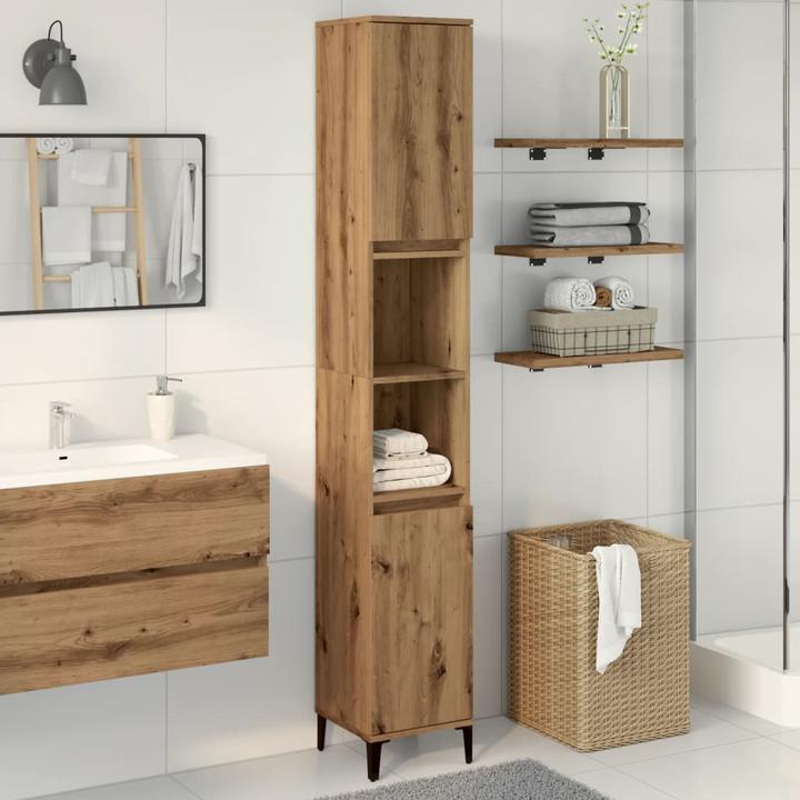 Actual product image VidaXL Bathroom cabinet Tall cabinet Bathroom cabinet Bathroom furniture Cabinet Artisan oak