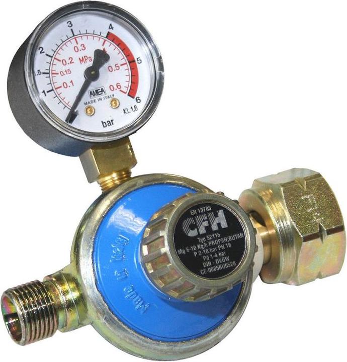 Actual product image CFH Propane regulator, with pressure gauge, 1-4 bar infinitely variable