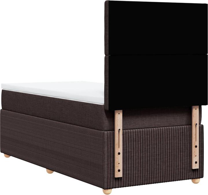 Produktbild VidaXL Boxspringbett Polsterbett Bett mit Matratze Dunkelbraun 140x200cm Stoff (140 x 200 cm, 140 x 200 cm)
