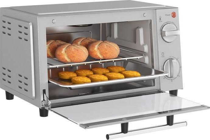 Image du produit Swisshandel24 Minibackofen 9L Mini Ofen mit Backblech, Grillrost, 100 °C-230 °C Edelstahl, silber