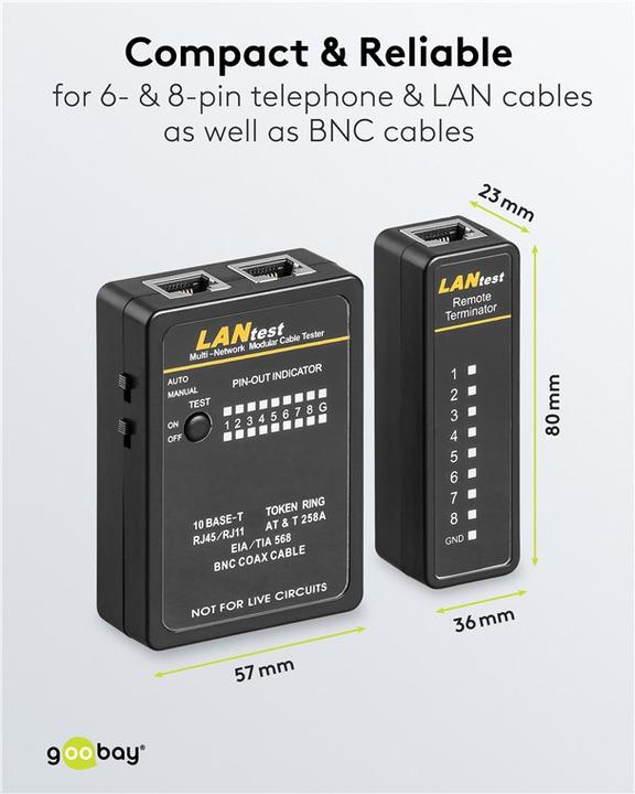 Actual product image Goobay Network Cable Tester Set