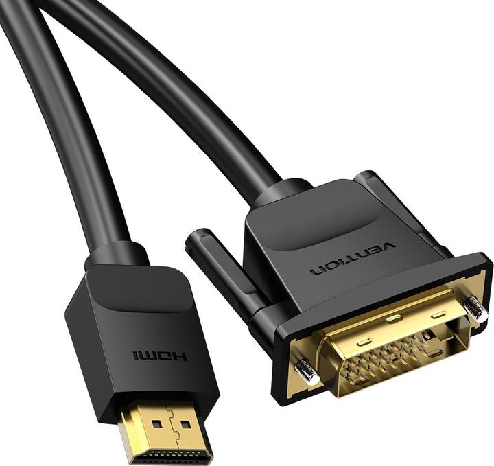 Image du produit Vention Câble HDMI vers DVI 3m ABFBI (Noir) (3 m, HDMI)