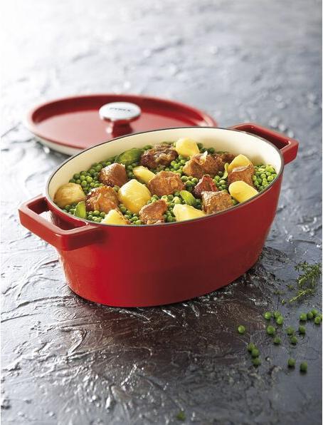 Produktbild Pyrex Gusseisentopf 29cm 3,8l SLOWCOOK oval rot (Bräter + Schmortopf, Gusseisen)