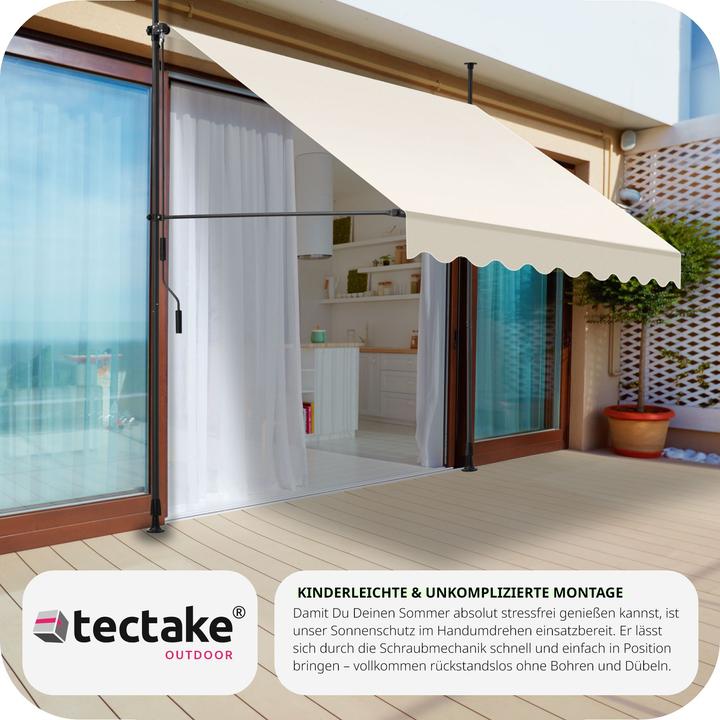 tectake Store à pince sans perçage avec manivelle, réglable en hauteur (2 m)