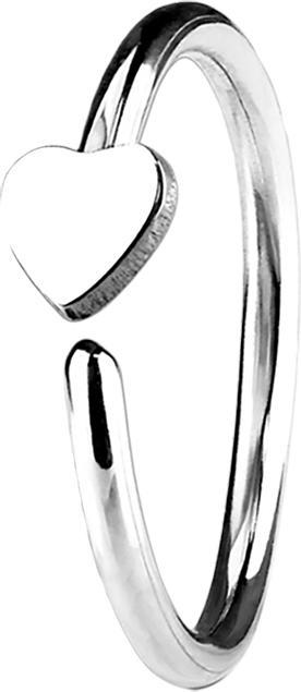 Star Piercing Micro Piercing Ring mit Herz silber (Chirurgenstahl 316L, ohne Messing)