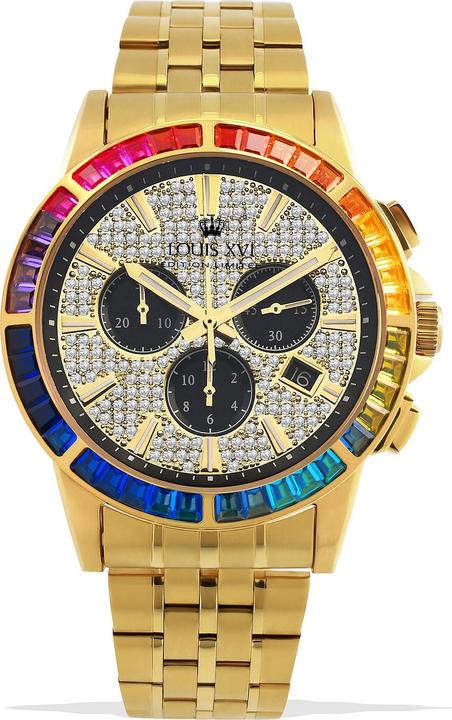 Louis XVI Majesté Iced Out Rainbow (Chronograph, 43 mm)