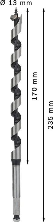 Actual product image Bosch Professional Zubehör PRO Wood Wood auger bit, 13 x 170 x 235 mm (7.9 mm)