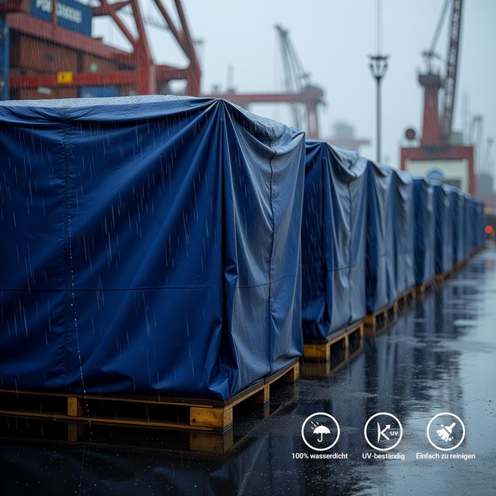 Actual product image Wiltec Cover tarpaulin weatherproof blue 7x6m PE tarpaulin with eyelets 240g/m² Garden tarpaulin (7 x 6 m)