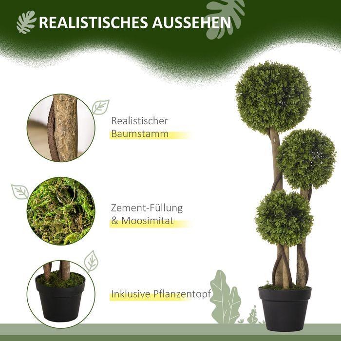 Image du produit Swisshandel24 Plante artificielle, buis de 90 cm en pot de fleurs, protection UV, plante d'intérieur pour salon (90 cm)