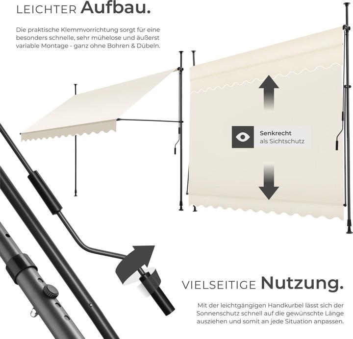 Immagine prodotto tectake Tenda da sole a morsetto (3 m)