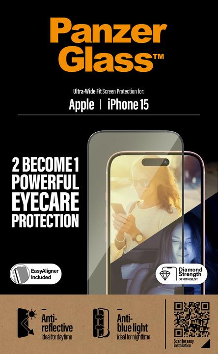 Image du produit PanzerGlass Eyecare Screen Protection Ultra-Wide Fit (1 pièce(s), Apple iPhone 15)