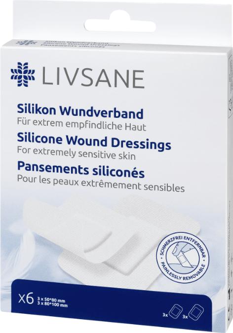 Produktbild Livsane Silikon-Wundverbände ultra sensitive (6 x)