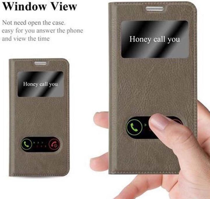 Actual product image Cadorabo Book with View double window cover (Samsung Galaxy Alpha)
