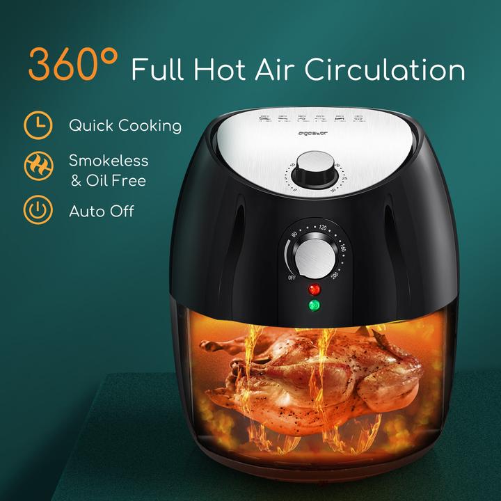 Immagine prodotto Aigostar Friggitrice ad aria 1500W 3.5L - meccanica a doppia pentola Nero VDE