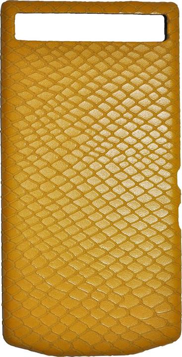 Actual product image BlackBerry PD Leather Battery Door Cover P'9982 python yellow (Blackberry Porsche Design P9982)
