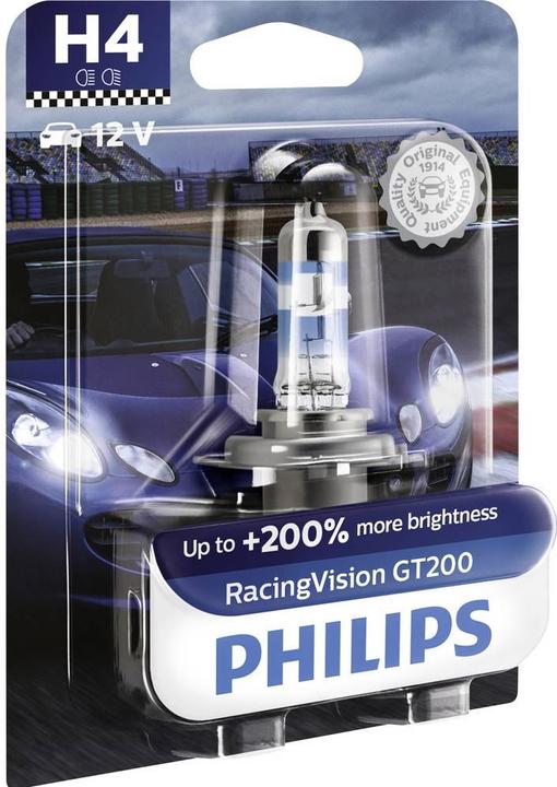 Produktbild Philips Halogen Leuchtmittel Scheinwerferlampe H4 Racing GT200 (H4)