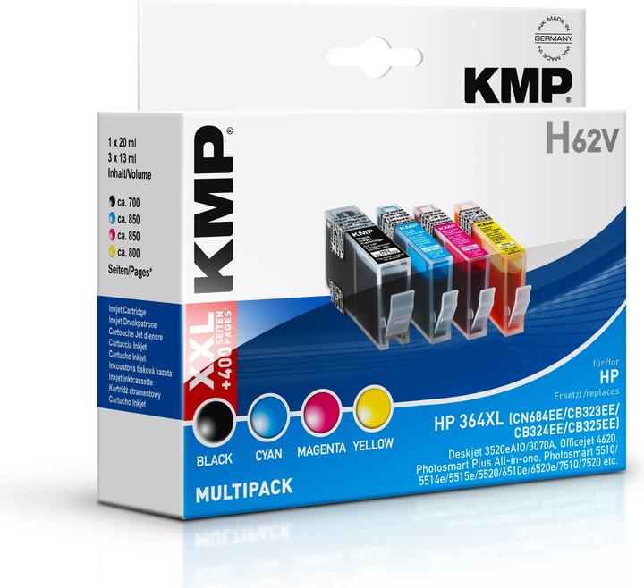 Actual product image KMP H62V Value pack BK/C/M/Y compatible with HP No. 364 XL (M, FC, C, Y)