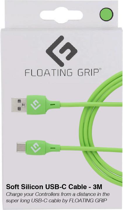 Actual product image Floating Grip 3M Silicone USB-C Cable (Green) (3 m, USB 3.1)