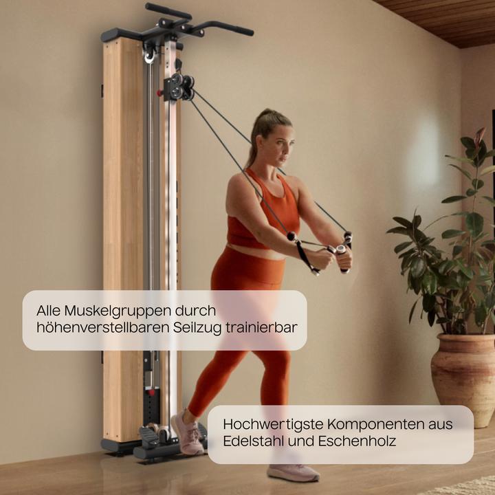 Actual product image Twheels Fitness Seilzugturm aus Eichenholz