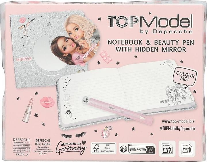 Image du produit Top Model Topmodel - Beauty Notebook with Ballpoint Pen - Silver (Quadrillé)