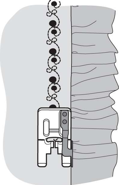 Husqvarna Transparent presser foot B with ruler right