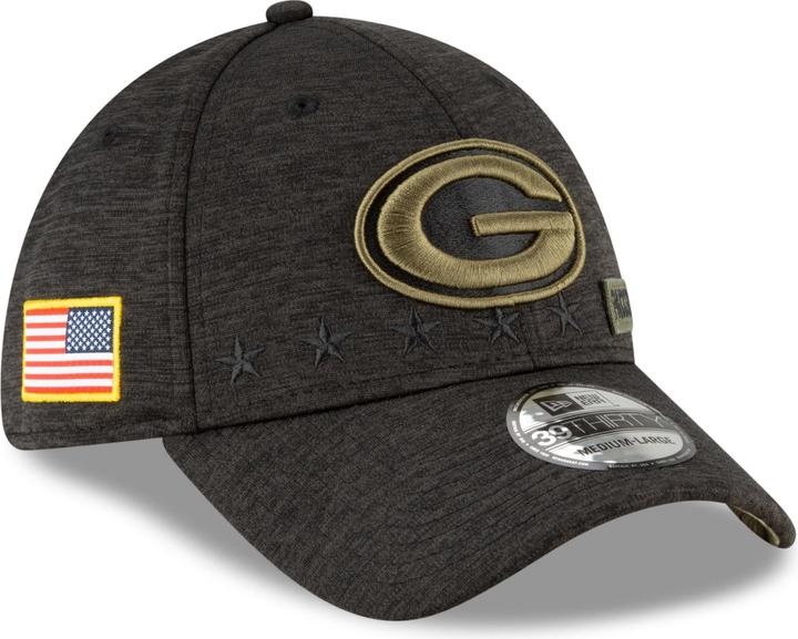 Actual product image New Era 39Thirty NFL Salute to Service Green Bay Packers Cap (S, M)