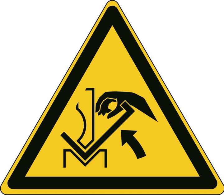 Immagine prodotto Brady Cartello di sicurezza ISO - avviso di pericolo di schiacciamento delle mani tra la pressa