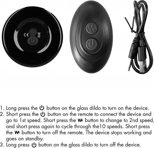 Produktbild Shots Pluggy - Glass Vibrator - With Suction Cup and Remote - Rechargeable - 10 Speed