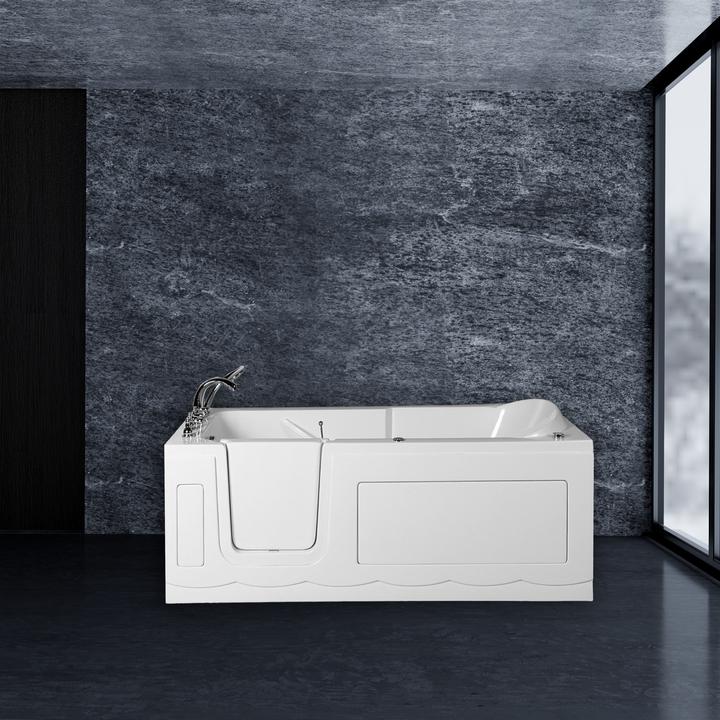 PureHaven Seniorenbadewanne 150x75 cm Sitz- und Whirlpool mit Massagedüsen integrierte Tür für leich (150 cm, 75 cm)