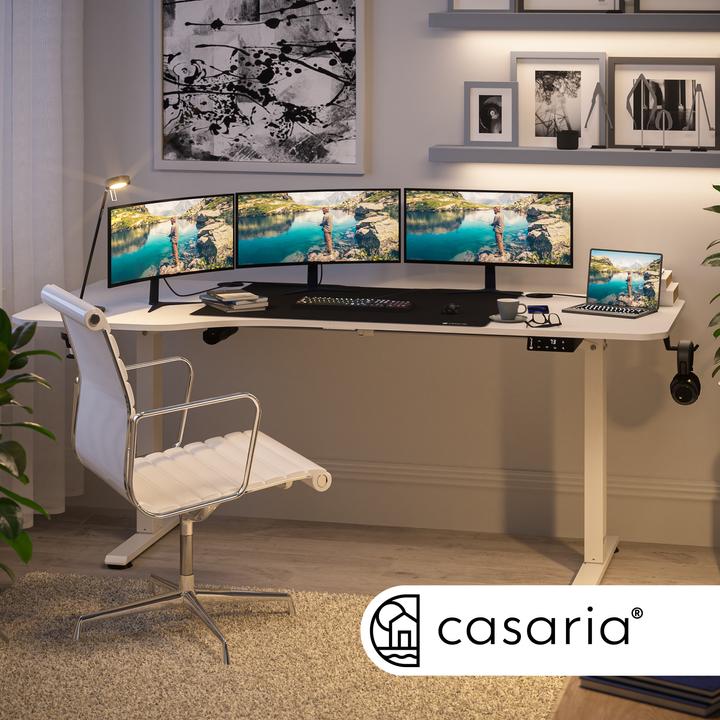 Image du produit Casaria Bureau réglable en hauteur + tapis de souris (160 x 75 x 118 cm)