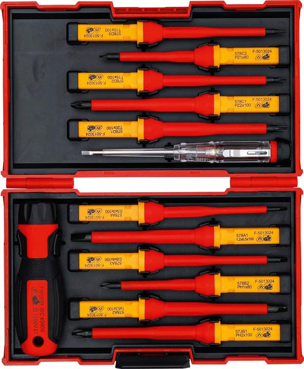 Actual product image BGS VDE Screwdriver Set with Interchangeable Blades 13 pcs.