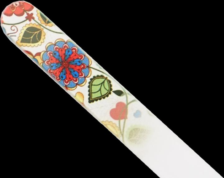 Produktbild Glasfeile - doppelseitig, geätzt in gehärtetem Glas, Blumen, Länge: 13,5cm
