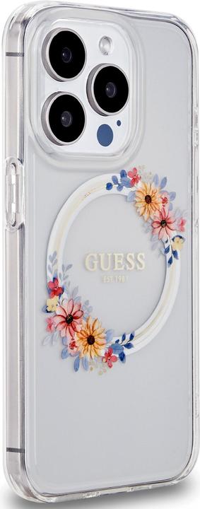 Immagine prodotto Guess GUHMP15XHFWFCT Custodia rigida trasparente per iPhone 15 Pro Max 6,7" IML Flowers Wreatch MagSafe (Apple iPhone 15 Pro Max)