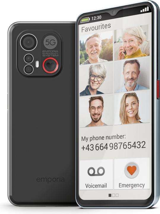 Emporia SMART.6, Senioren-Smartphone (128 GB, Schwarz, 6.58", Single SIM, 50 Mpx, 5G)