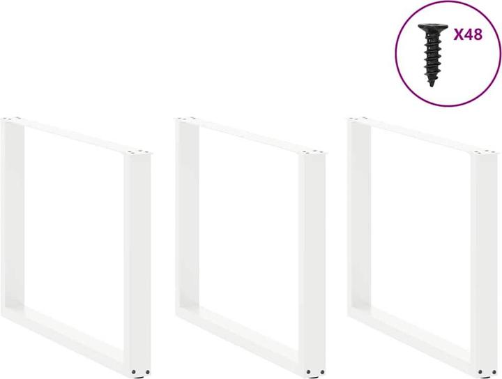 Image du produit VidaXL Pieds de table basse en U 2 pcs. Blanc 100x(72-73) cm Pied de table en acier