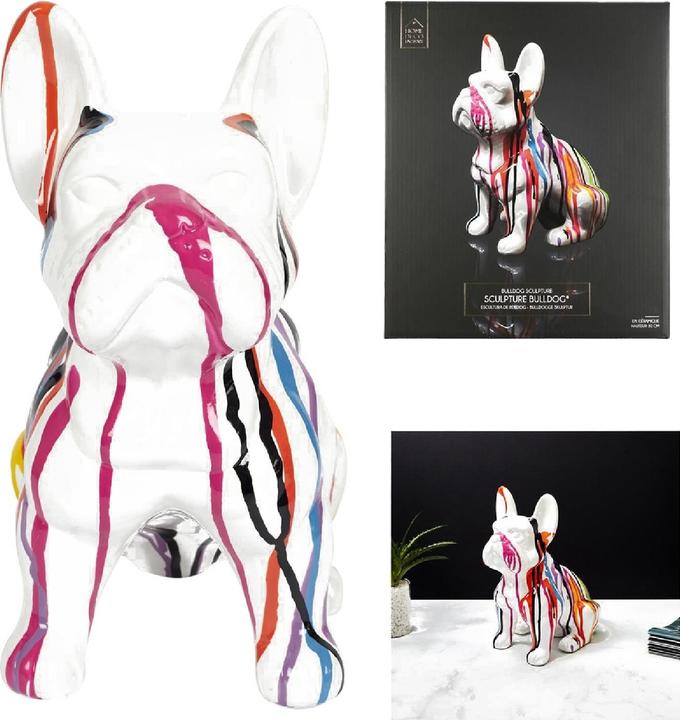 Image du produit Home Deco Factory bulldog ceramique coulures 30cm