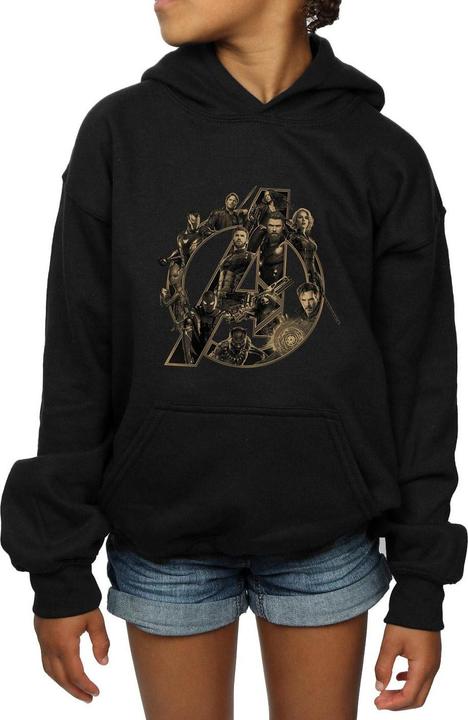 Actual product image Girls Avengers Infinity War Logo Hoodie (140, 146)