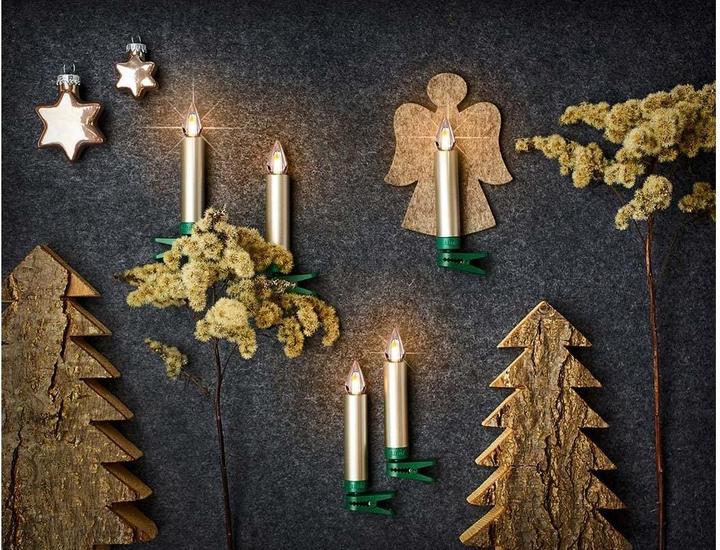 Immagine prodotto Krinner Candela LED per albero SuperLight Flame, Cashmere, set iniziale di 12 pezzi