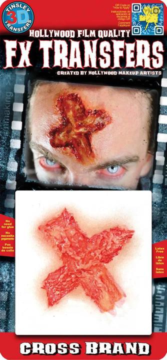 Actual product image Tinsley Transfers FX 3D adhesive tattoo cross wound