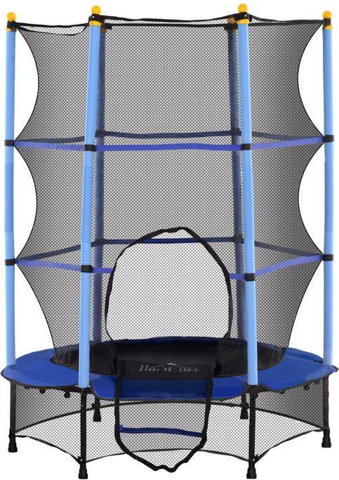 Produktbild Swisshandel24 Kinder Trampolin Ø140 cm, Trampolin für Kinder 3-10 Jahre, Gartentrampolin, blau (140 cm)
