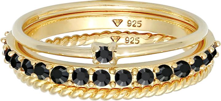 Immagine prodotto Elli Set di anelli, anello solitario, anello ritorto (52, 925 Argento)