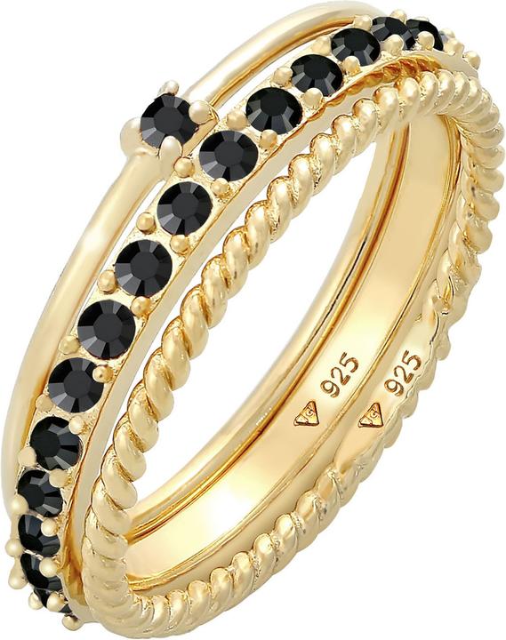 Immagine prodotto Elli Set di anelli, anello solitario, anello ritorto (52, 925 Argento)