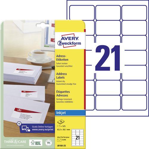 Produktbild Avery Dennison Etiquette d'adresse jet d'encre, 63,5 x 38,1 mm, blanc